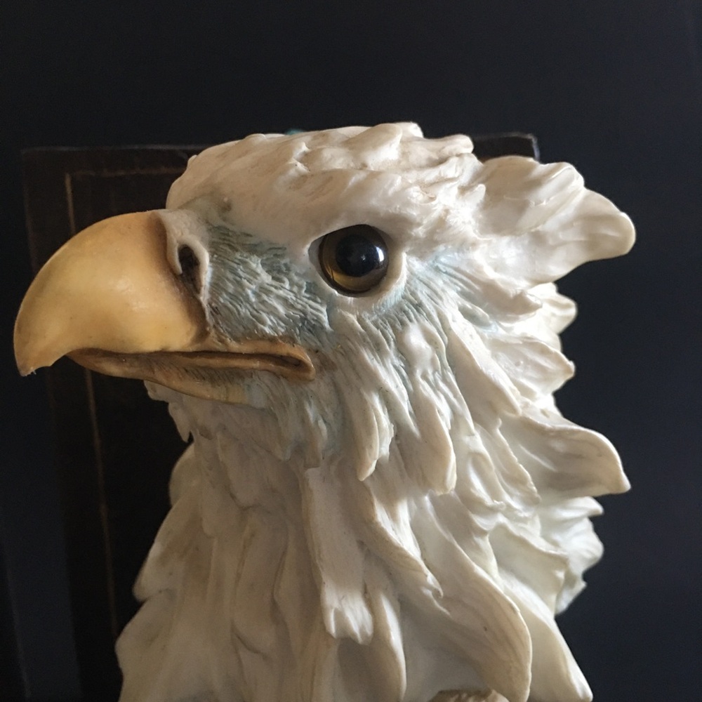 Vintage Wild Animal Eagle Bookends Fierce Realistic Eyes Ceramic Heavy 6.5” - Picture 10 of 16